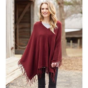 Mud pie fringe poncho. NWT!